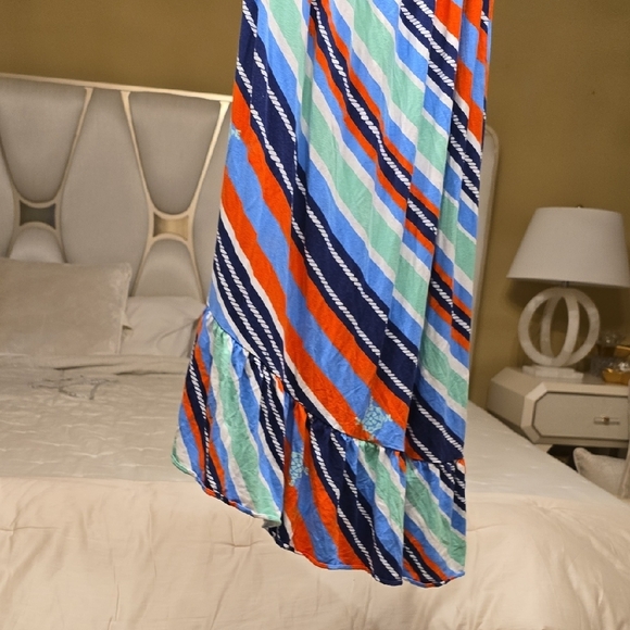 Lilly Pulitzer Blue and Orange Striped Maxi Dress - Picture 4 of 10